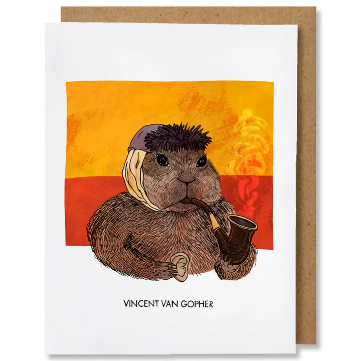 ILLUSTRATED FUNNY PUN EVERYDAY CARD - VINCENT VAN GOPHER