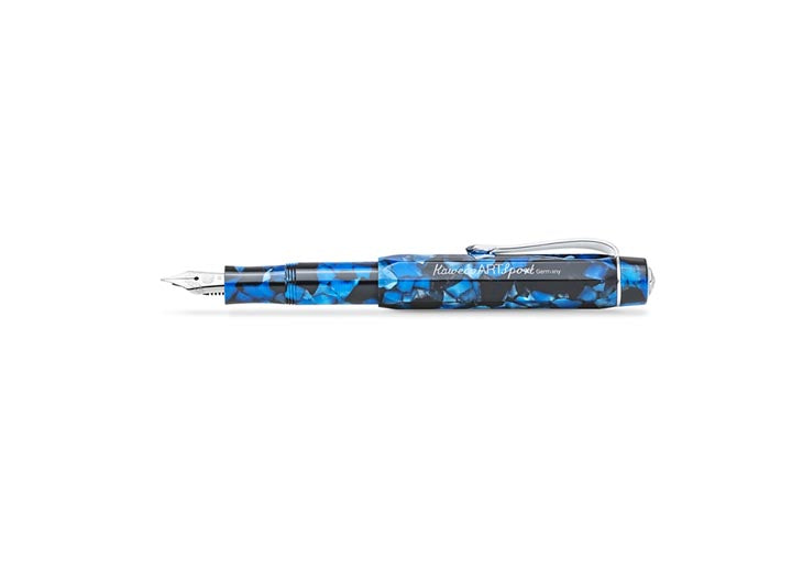 KAWECO ART SPORT PEBBLE BLUE FOUNTAIN PEN FINE