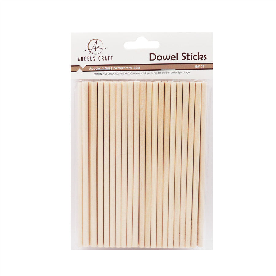 DOWEL STICKS,  40PC NATURAL