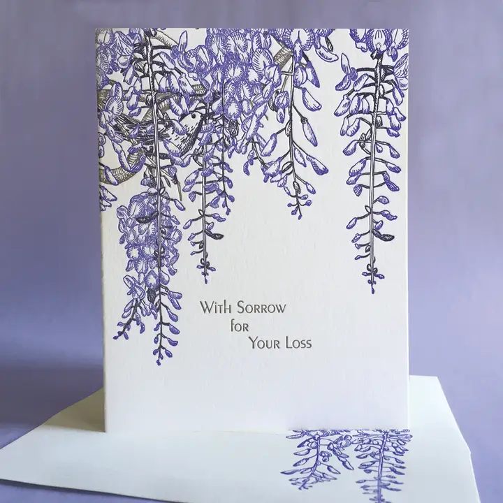 PAINTED TONGUE PRESS CARD - WISTERIA SYMPATHY