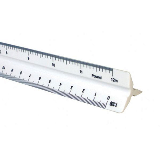 30cm HIGH IMPACT PLASTIC METRIC TRIANGULAR SCALE