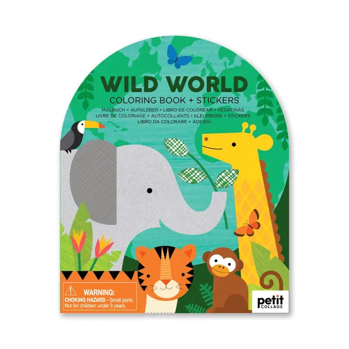 COLORING BOOK WITH STICKERS - WILD WORLD