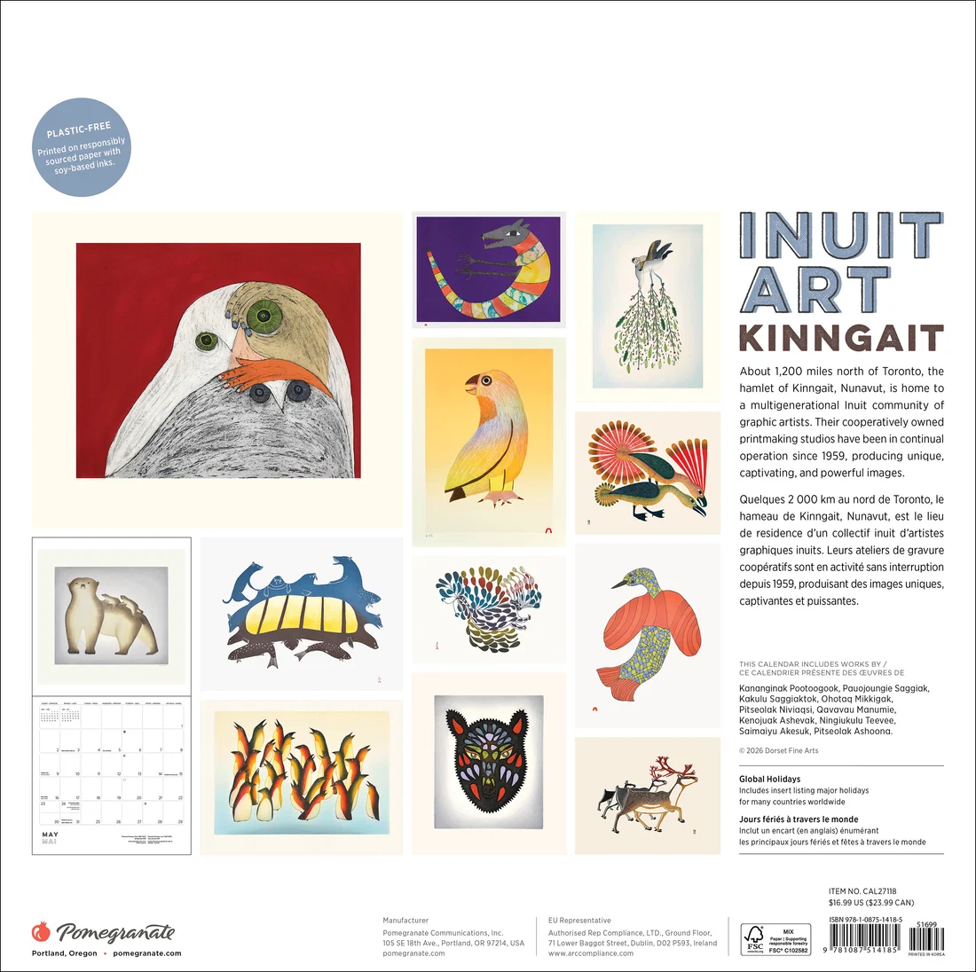 WALL CALENDAR 2027 - INUIT ART KINNGAIT