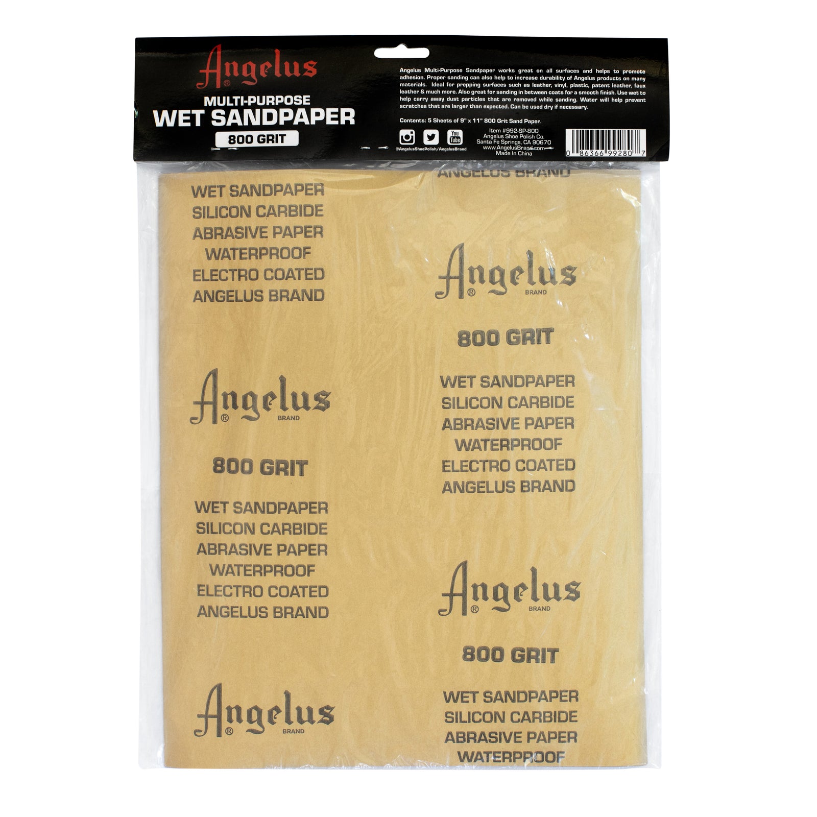 WET SANDPAPER 9X11 800 GRIT 5PK