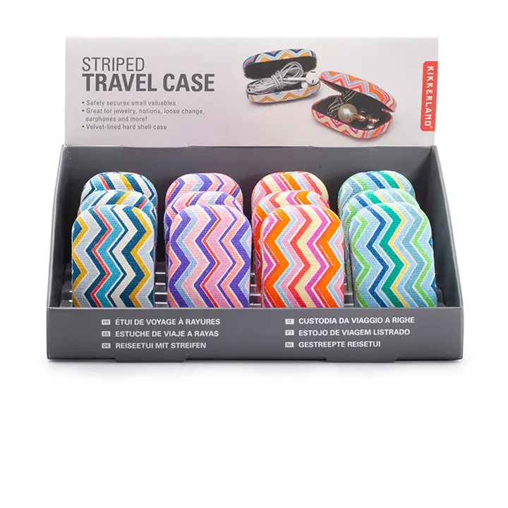 STRIPED TRAVEL CASE ASST
