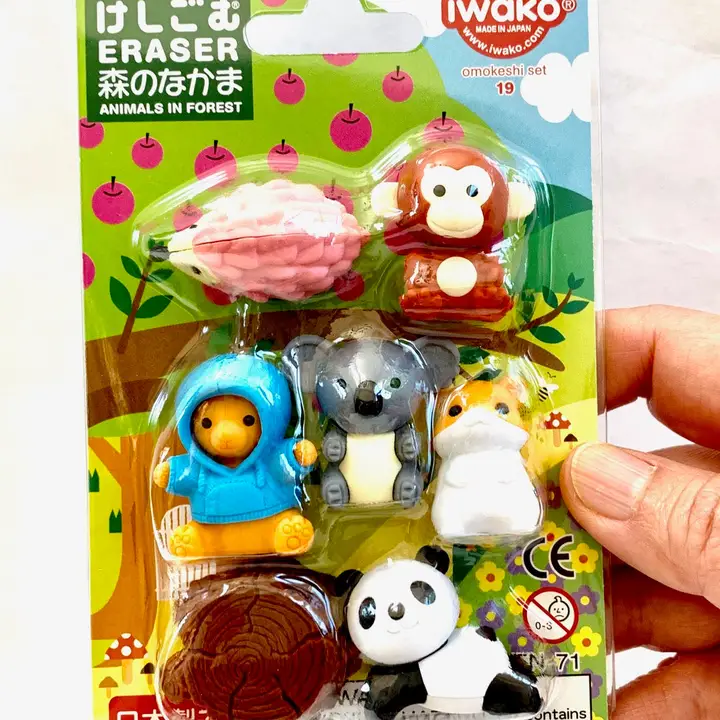IWAKO KAWAII ANIMAL CARDED ERASER SET Hull s Art Supply Framing iwako-kawaii-animal-carded-eraser-set-hull-s-art-supply-framing