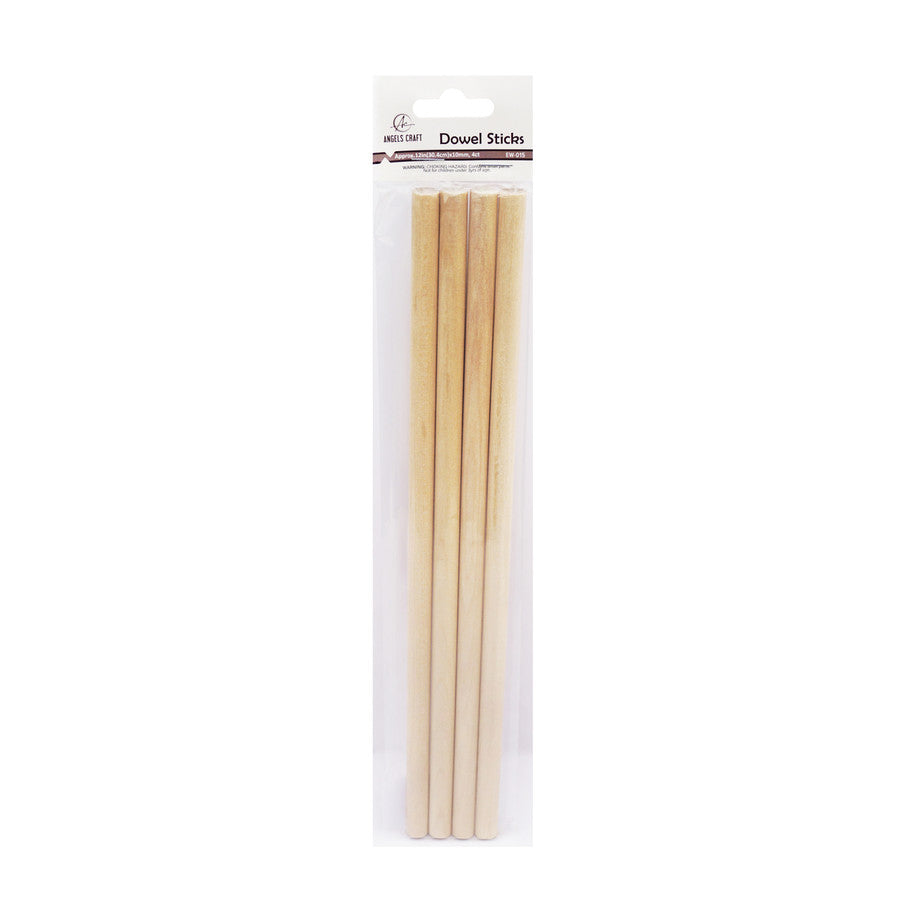 DOWEL STICKS,  NATURAL 4PC