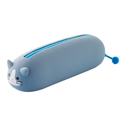 PUNILABO LYING DOWN ZIPPER POUCH-GRAY CAT
