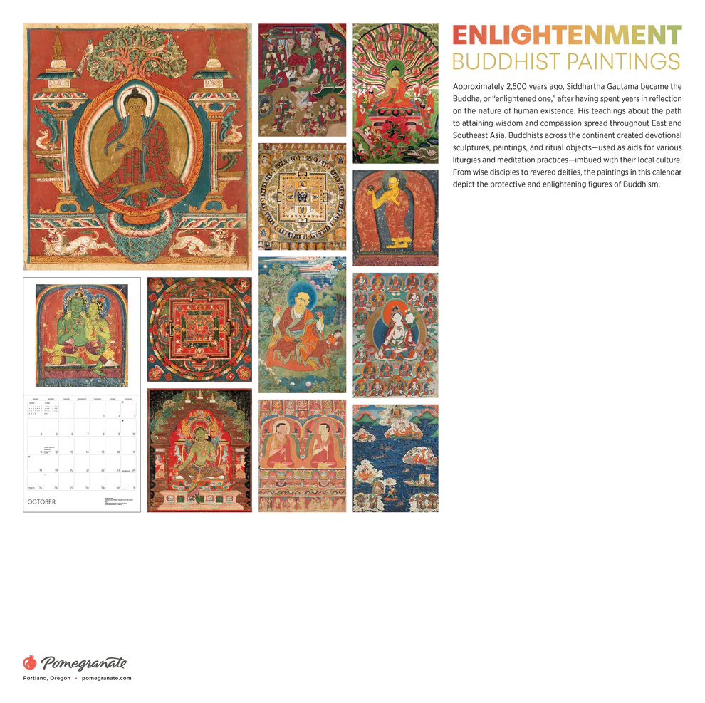 WALL CALENDAR 2026 -ELIGHTENMENT BUDDHIST PAINTINGS