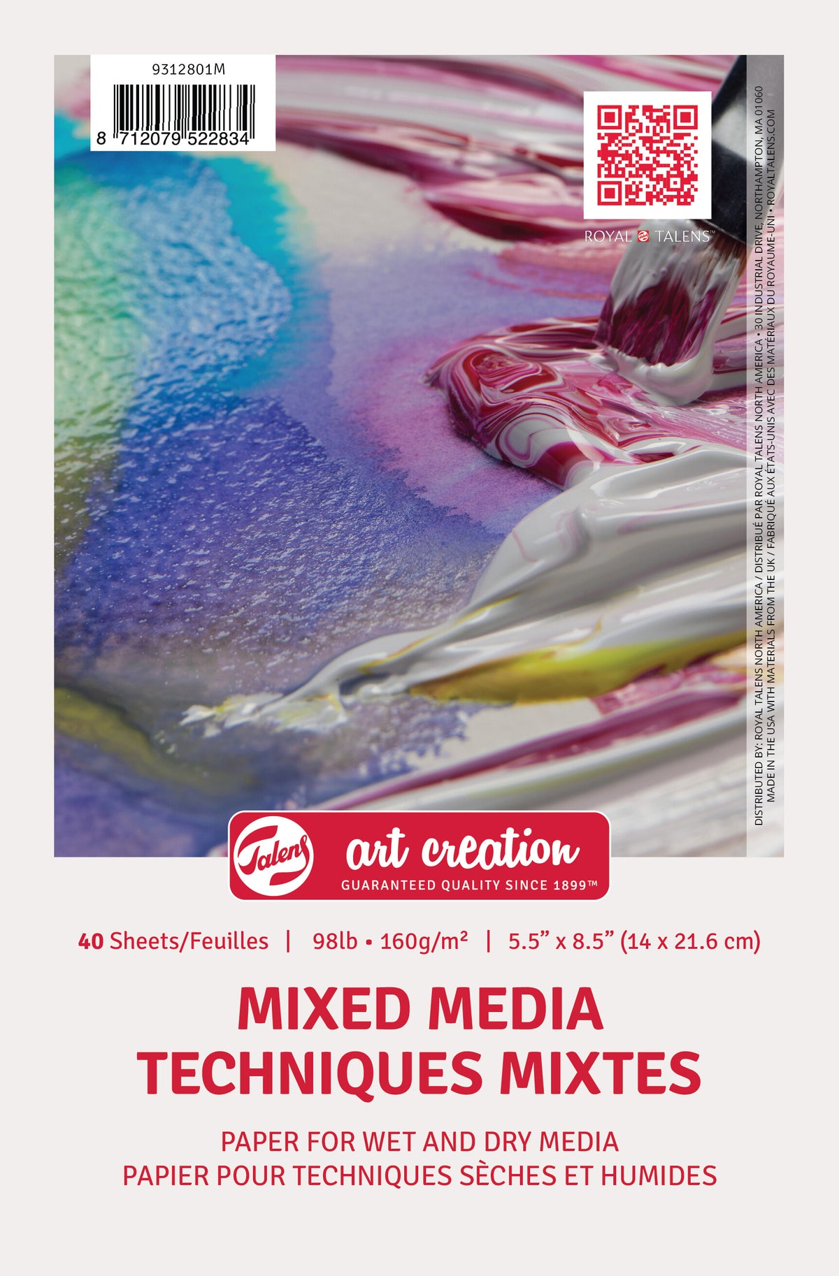 TALENS ART CREATION MIXED MEDIA SPIRAL PAD – 98LB 5.5&quot; × 8.5&quot; (40 SHEETS)