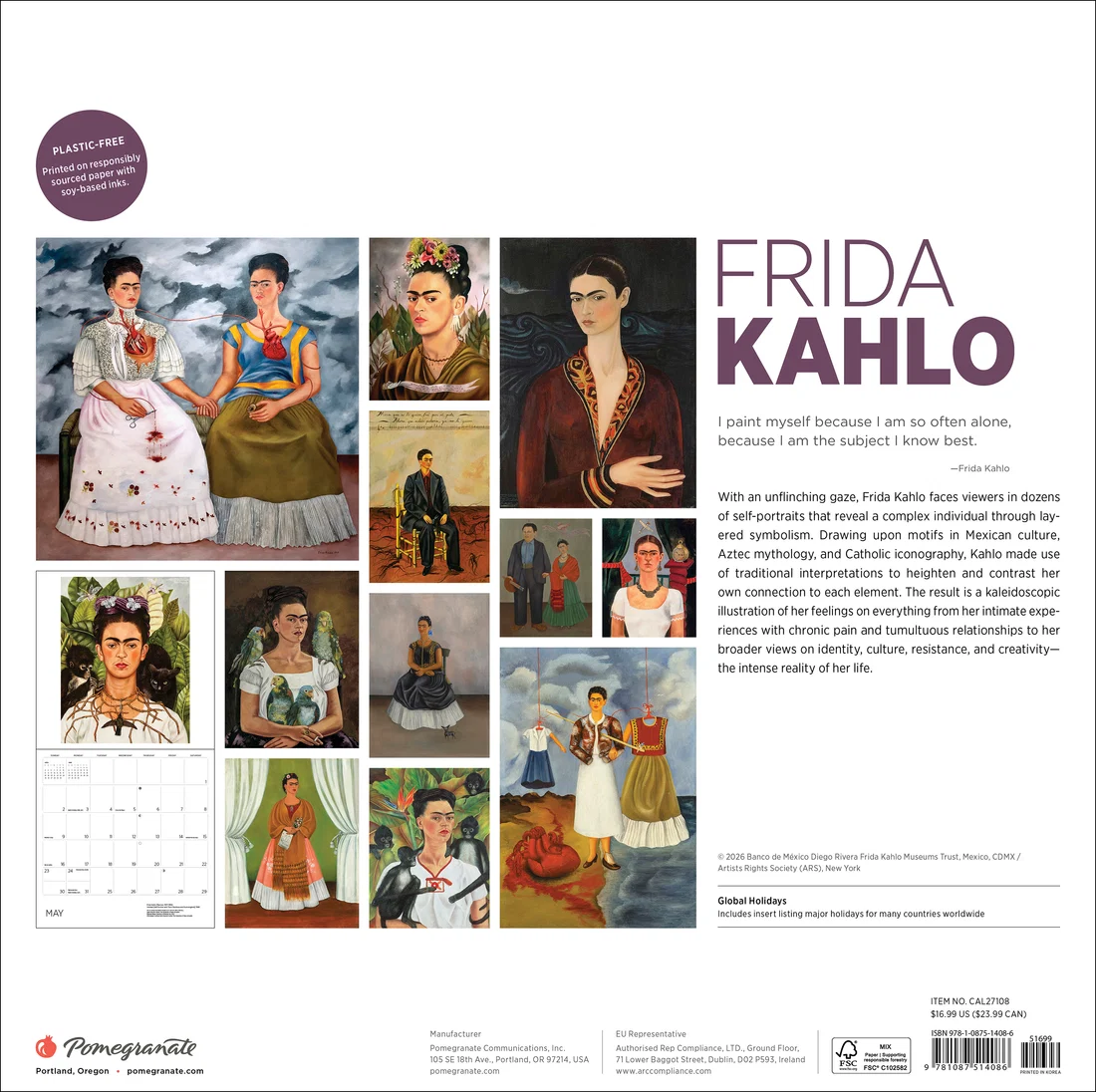 WALL CALENDAR 2027 - FRIDA KAHLO