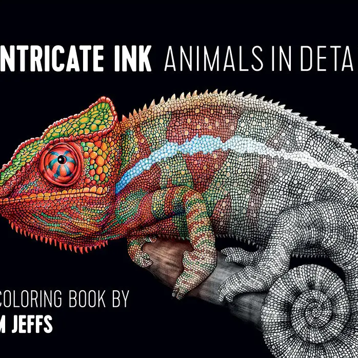 COLORING BOOK- INTRICATE INK ANIMAL IN DETAIL