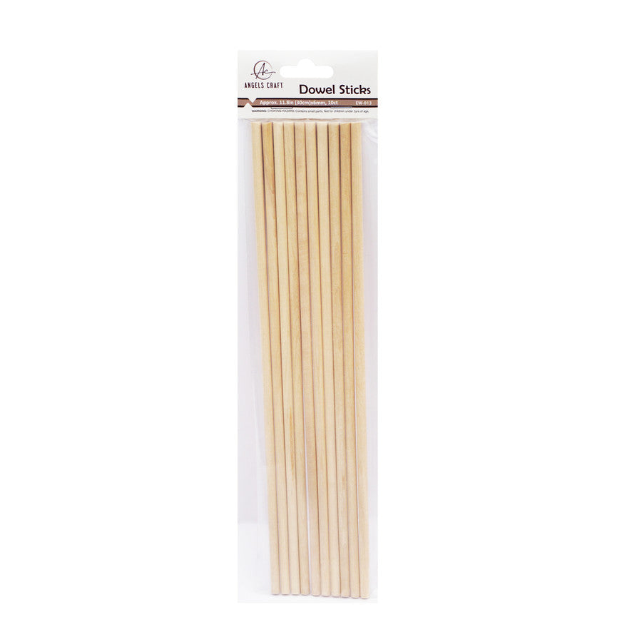 DOWEL STICKS,  NATURAL 10PC