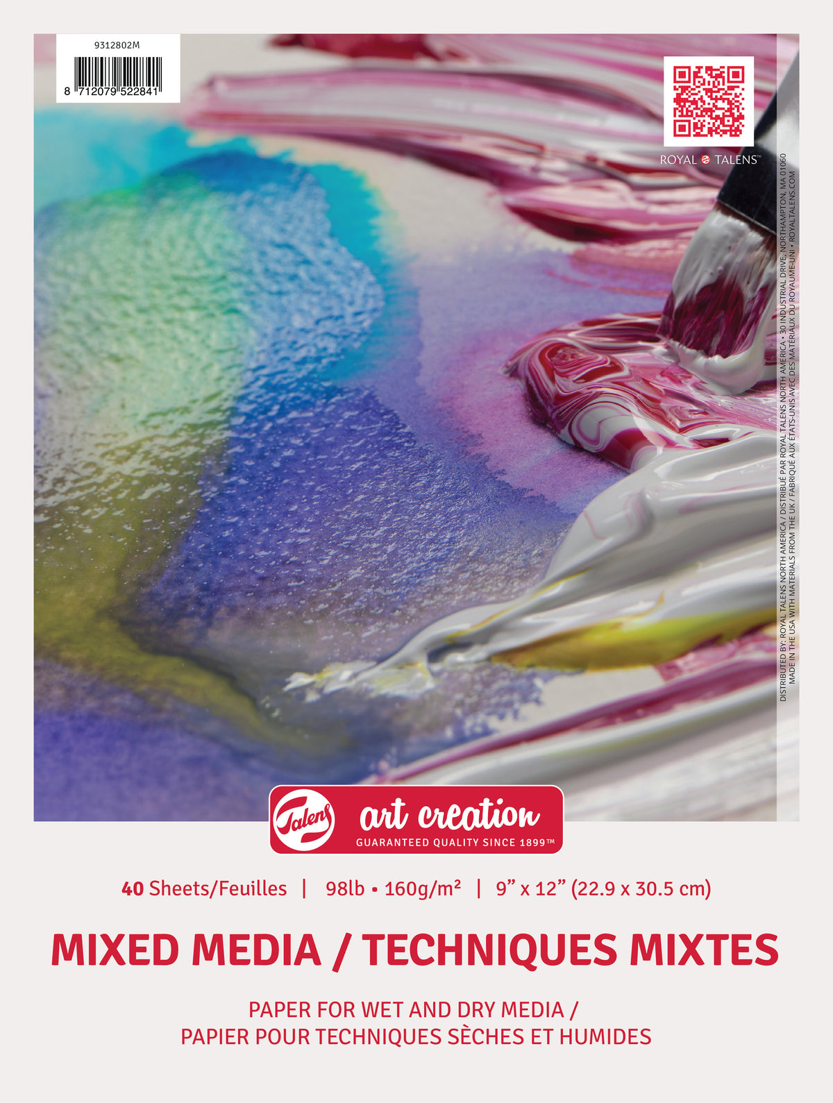 TALENS ART CREATION MIXED MEDIA SPIRAL PAD – 98LB 9&quot; × 12&quot; (40 SHEETS)