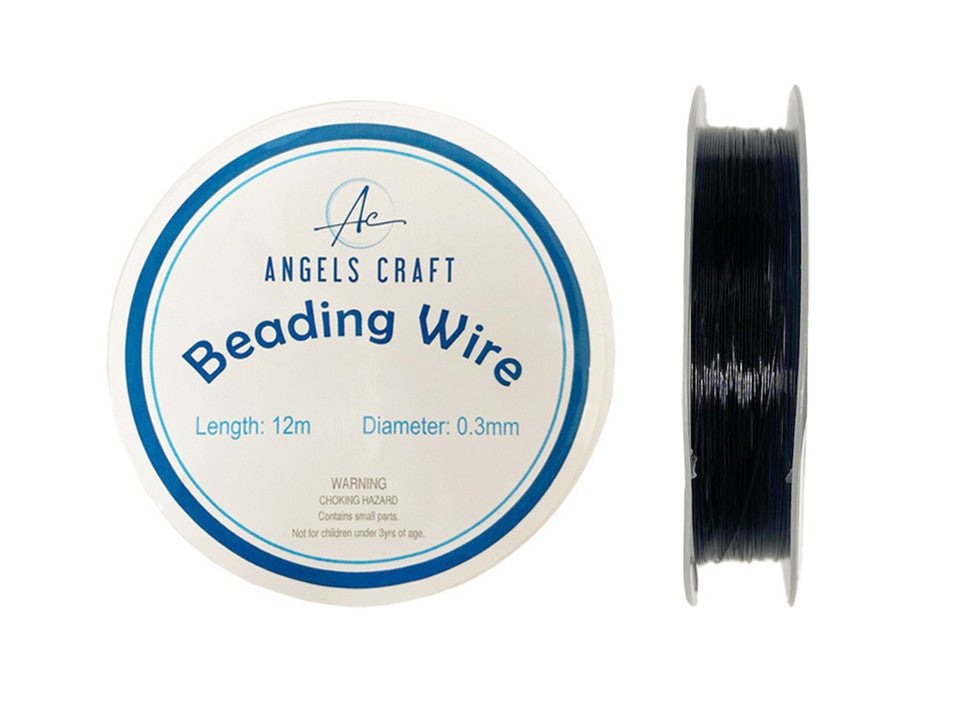 BEADING WIRE - 0.3MM X 12M BLACK