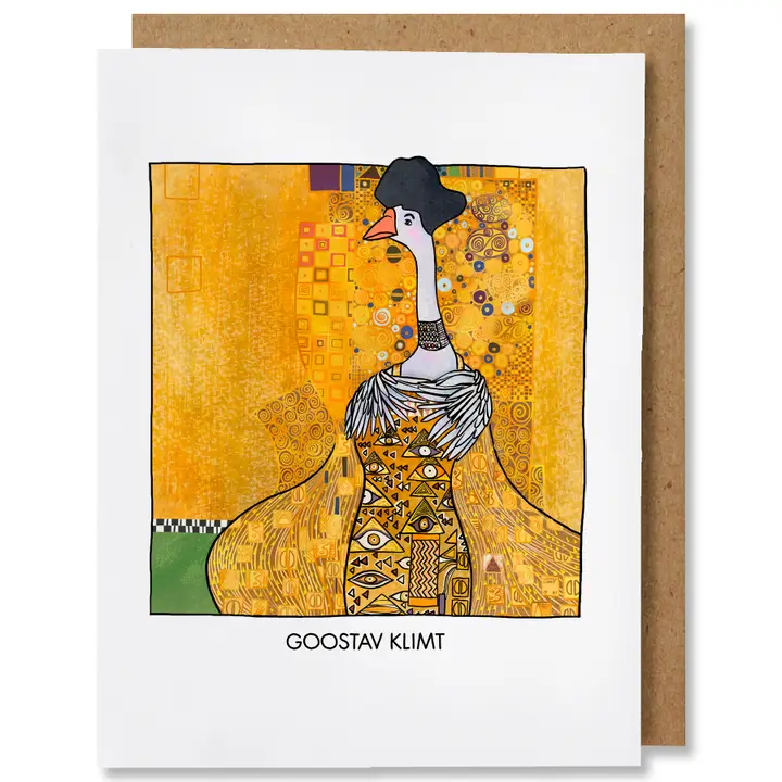 ILLUSTRATED FUNNY PUN EVERYDAY CARD - GOOSTAV KLIMT