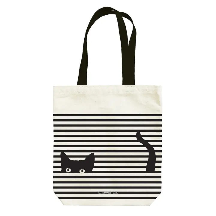 BOOK TOTES - CAT  STRIPES