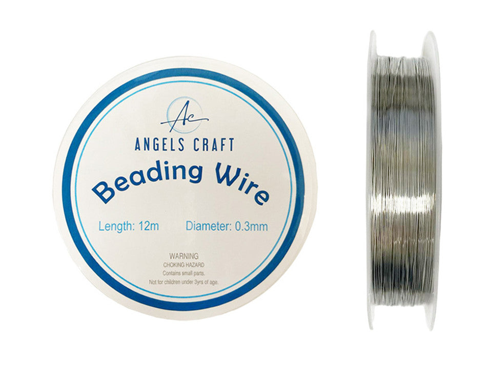BEADING WIRE - 0.3MM X 12M SILVER