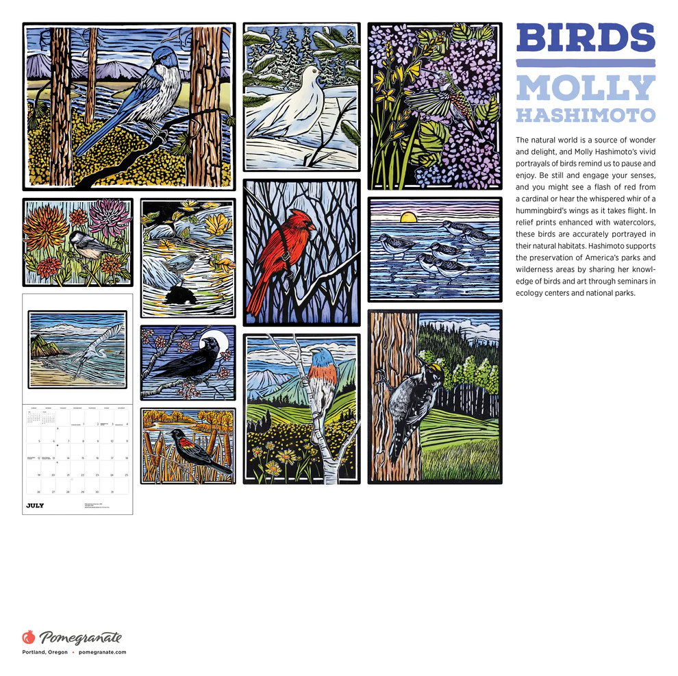 WALL CALENDAR 2026 - MOLLY HASHIMOTO, BIRDS