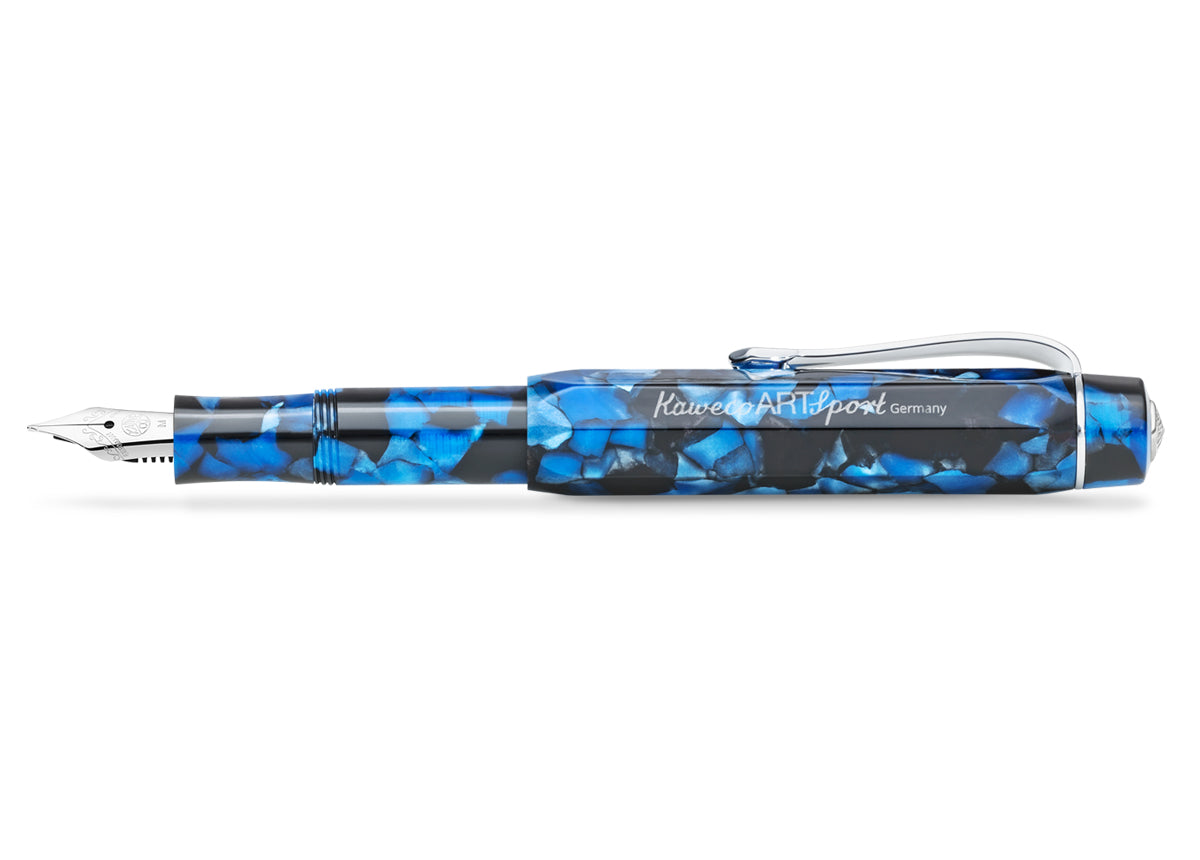 KAWECO ART SPORT PEBBLE BLUE FOUNTAIN PEN FINE