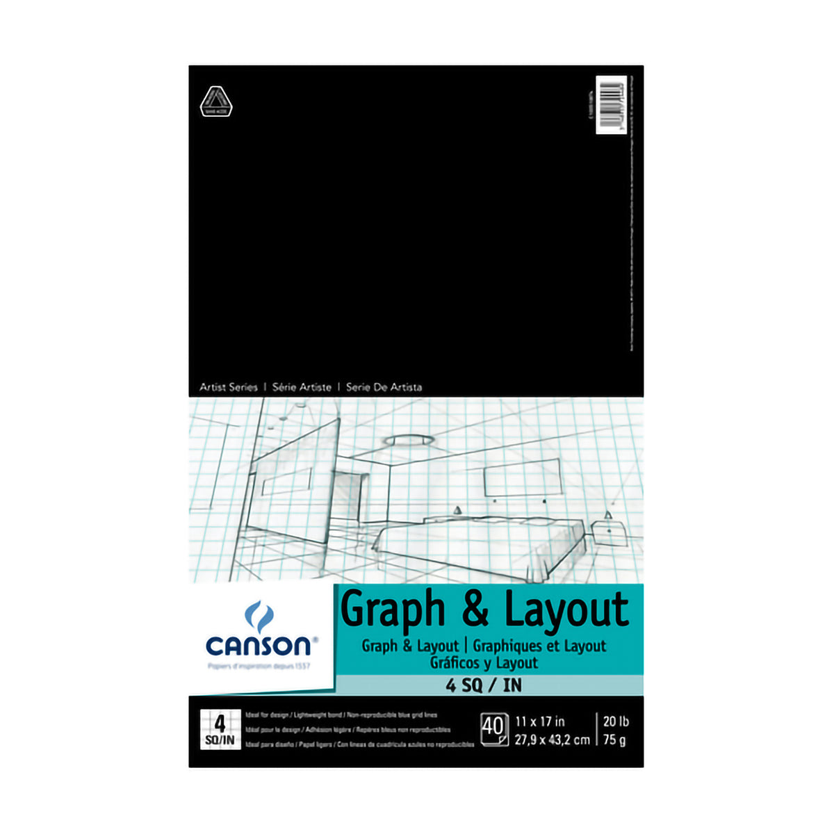 CROSS SECTION PAPER PAD 4&#39;&#39; x 4&#39;&#39; GRID 11&#39;&#39; x 17&#39;&#39;