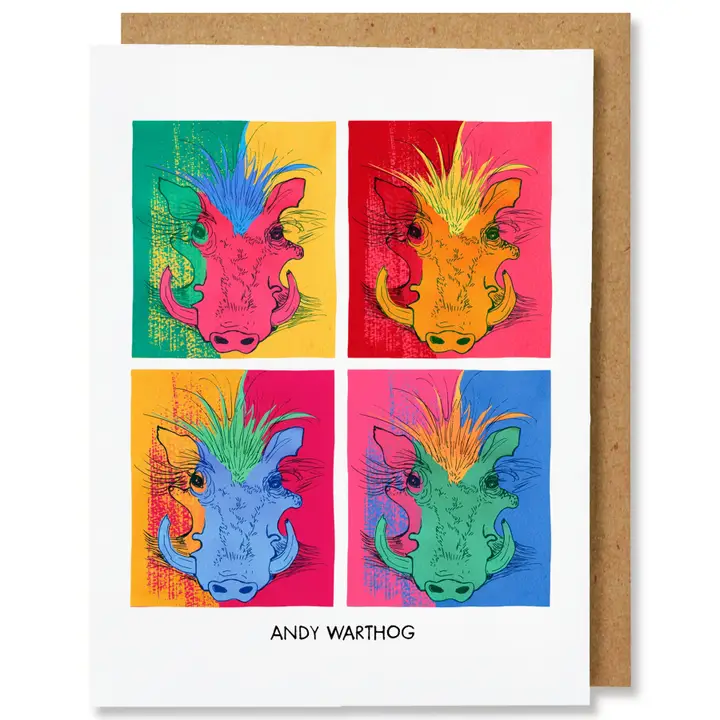ILLUSTRATED FUNNY PUN EVERYDAY CARD - ANDY WARTHOG