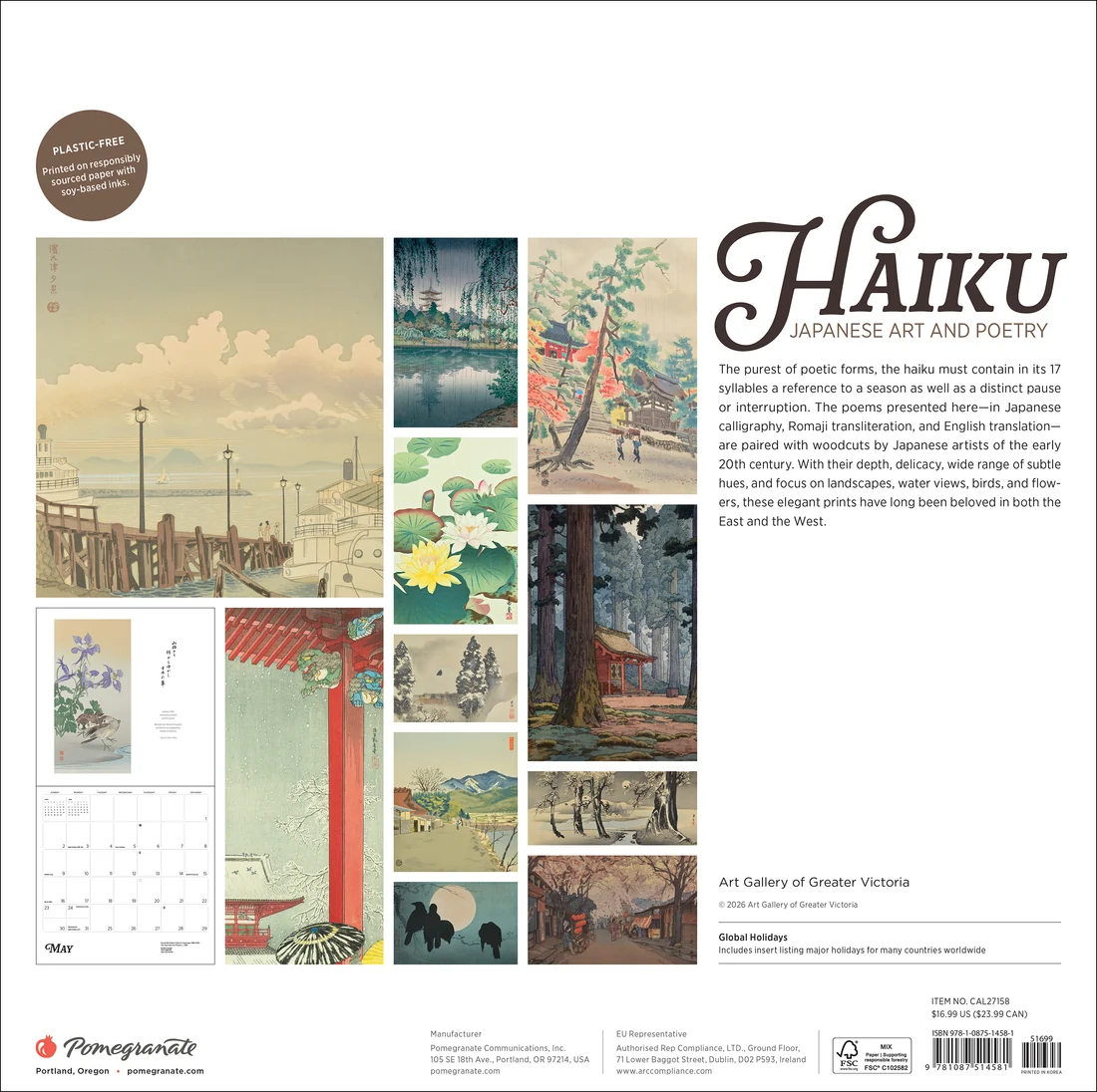 WALL CALENDAR 2027 - HAIKU JAPANESE ART AND POETRY