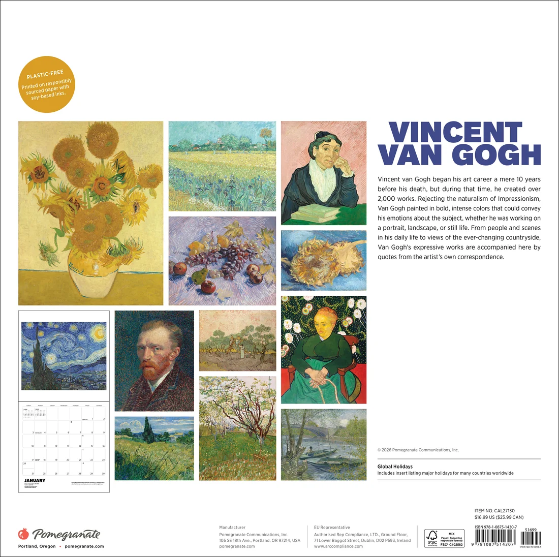 WALL CALENDAR 2027 - VINCENT VAN GOGH