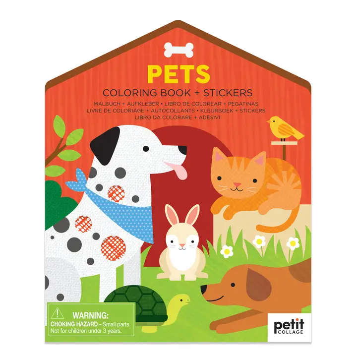 COLORING BOOK WITH STICKERS - PETS