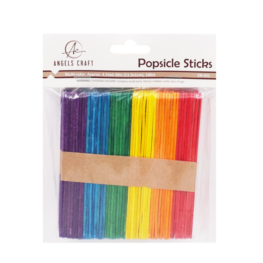 POPSICLE STICKS 100PC - MUTIL-COLOR