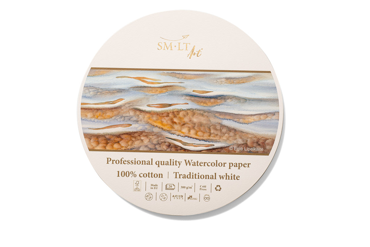 ROUND WATERCOLOR PAD 100% COTTON - 305MM (APPROX 12")