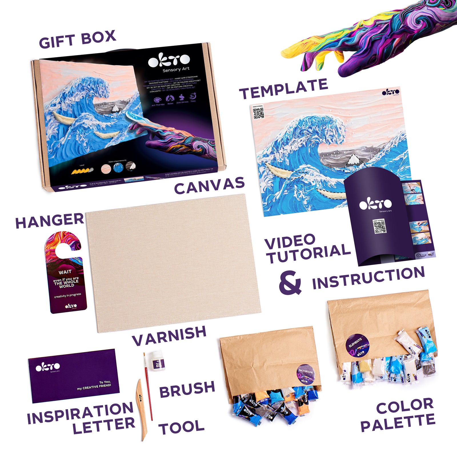 SENSORY ART 3D CLAY PAINTING KITS, THE GREAT WAVE, HOKUSA9