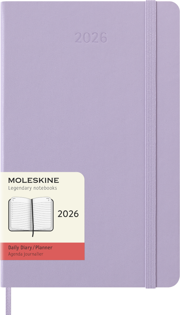 MOLESKINE CLASSIC 12 MONTH 2026 DAILY PLANNER, HARD COVER, LARGE (5" X 8.25"), PASTEL LILAC
