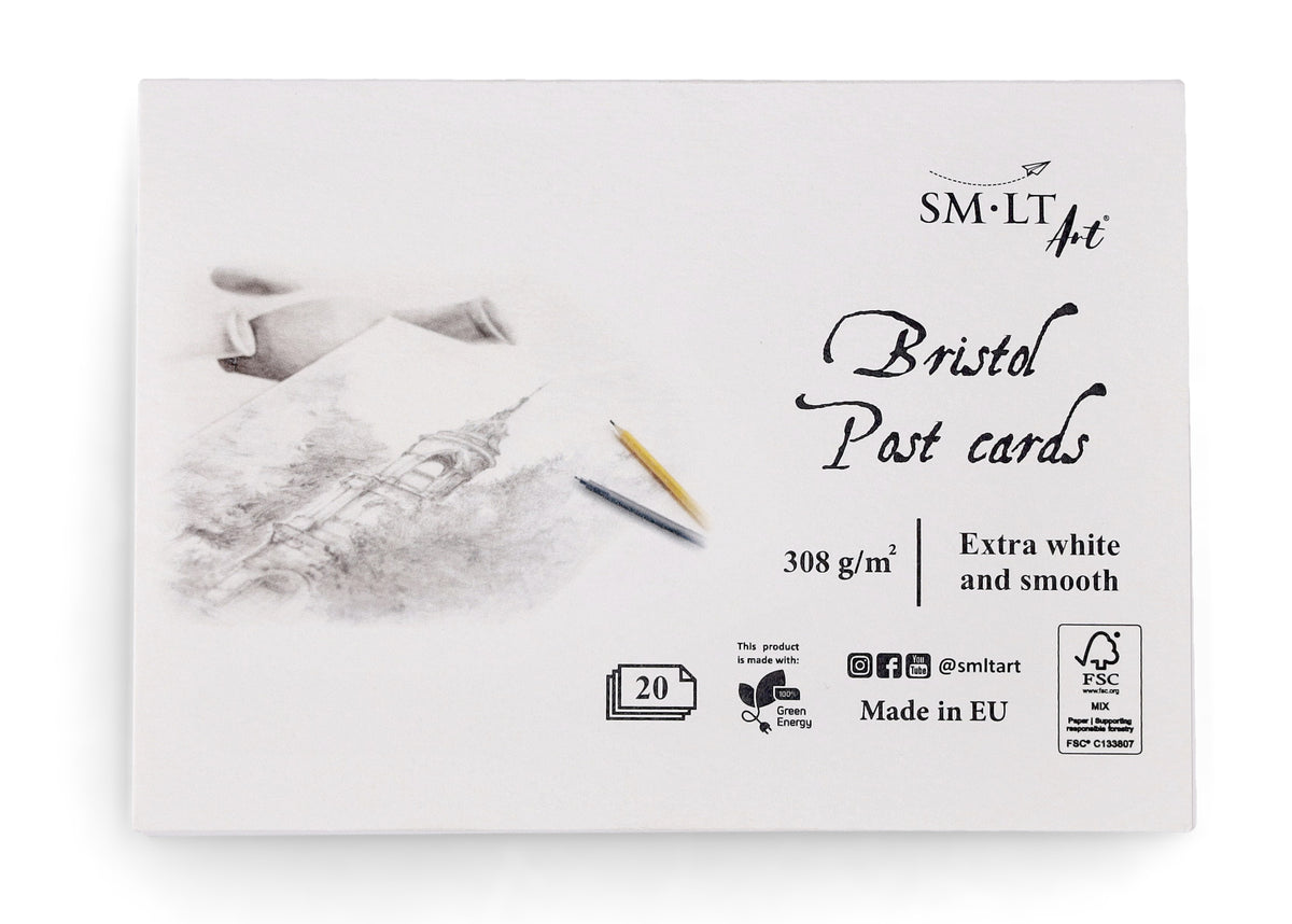 BRISTOL POST CARDS, 308GSM - 150X150MM