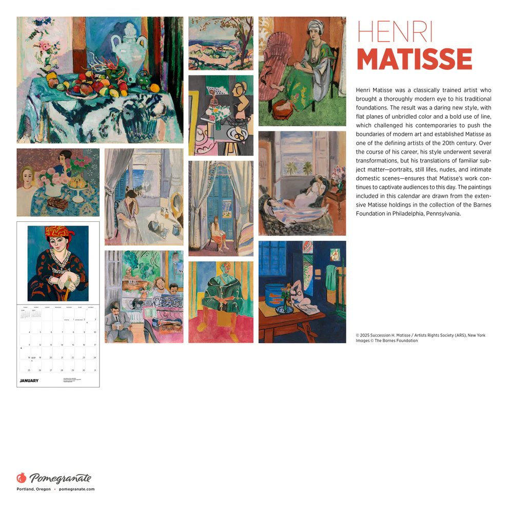 WALL CALENDAR 2026 - HENRI MATISSE