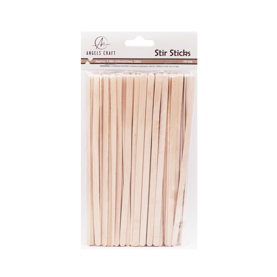 WOODEN STIR STICKS  100PC NATURAL