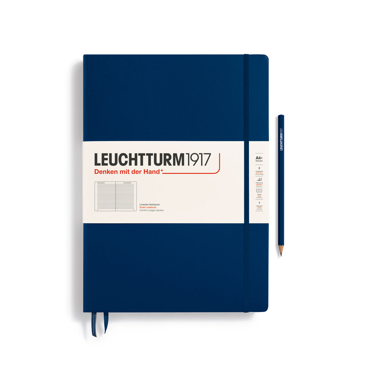 LARGE A4 NOTEBOOK CLASSIC RULED NAVY