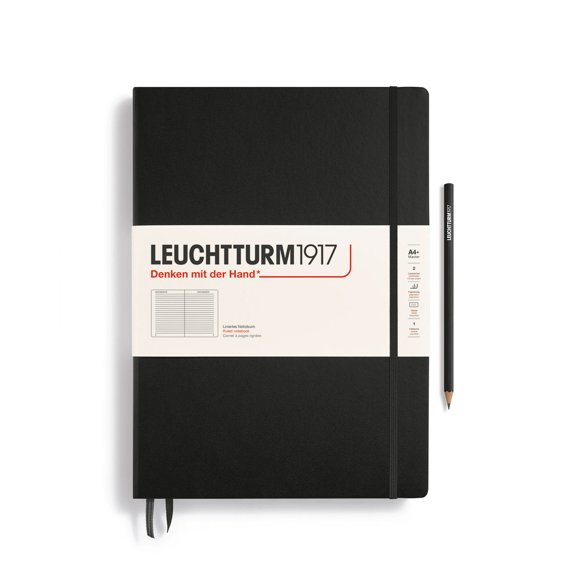 LARGE A4 NOTEBOOK RULED BLACK