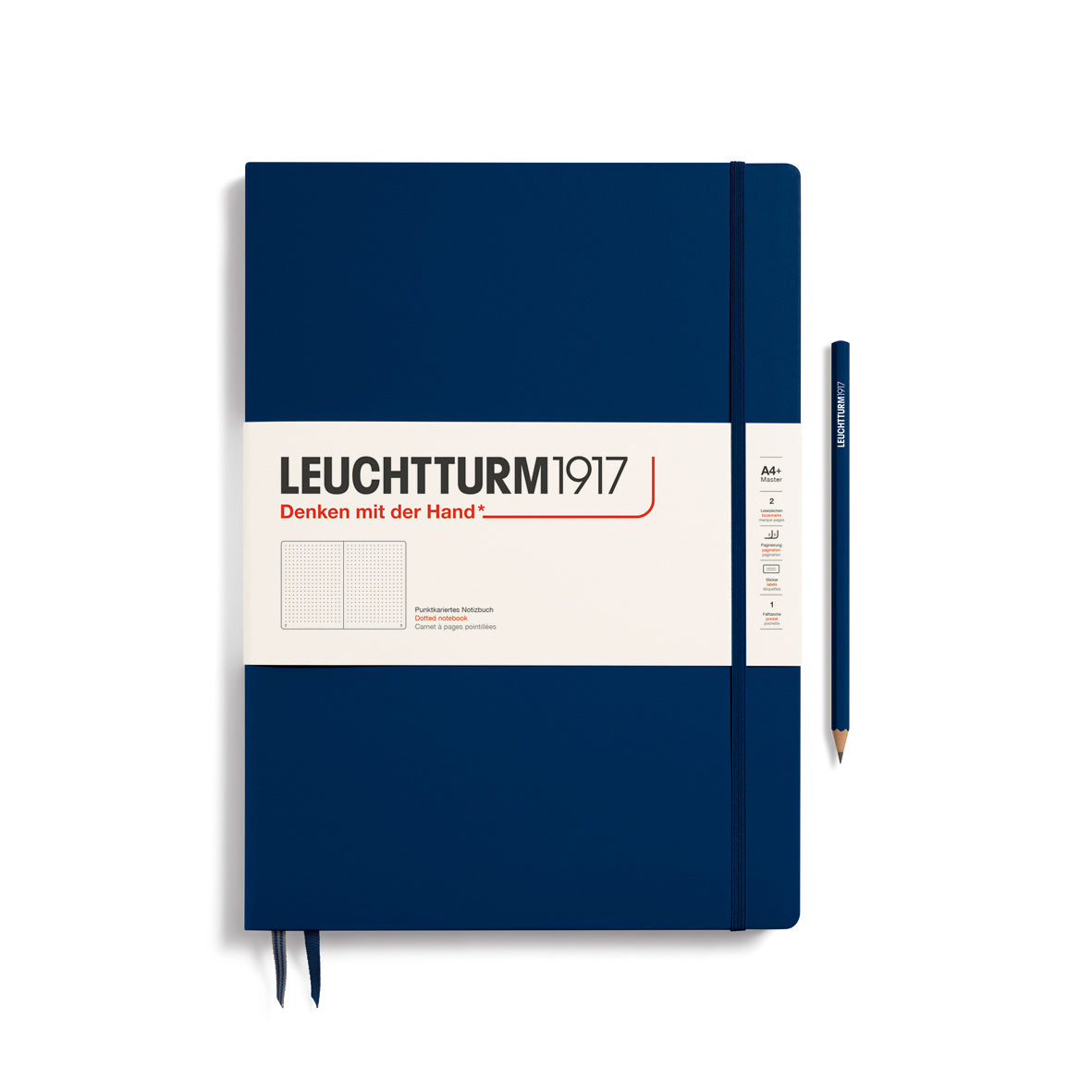 LARGE A4 NOTEBOOK DOTTED NAVY