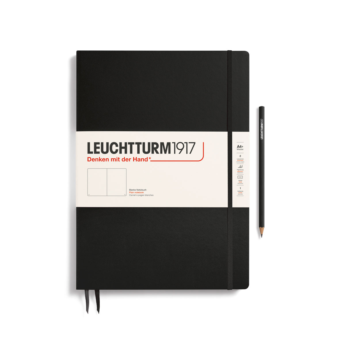 LARGE A4 NOTEBOOK PLAIN BLACK
