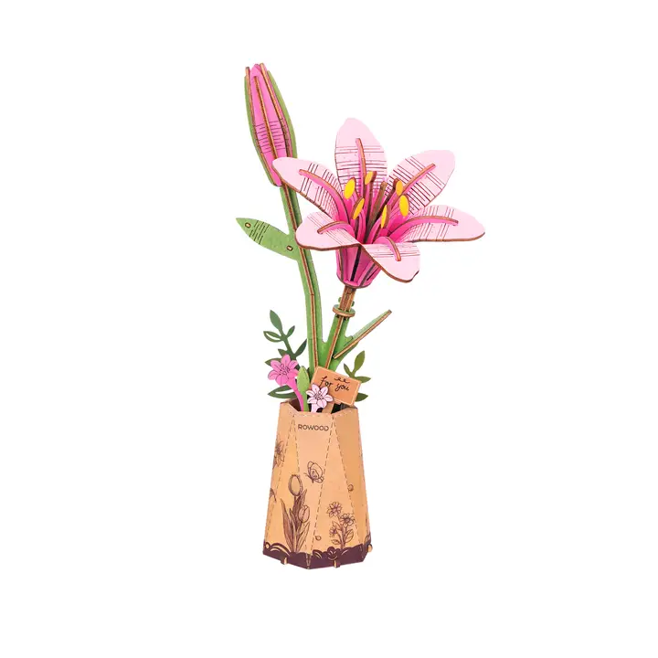 WOODEN BLOOM CRAFT - PINK LILY