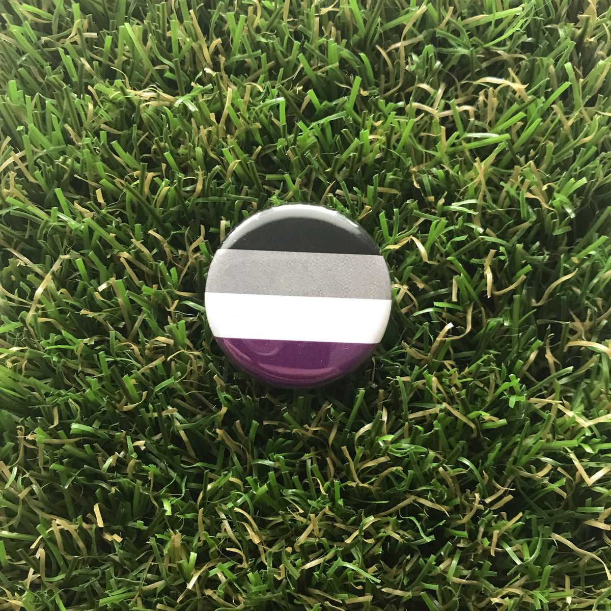 DDD BUTTON PIN - ASEXUAL PRIDE FLAG