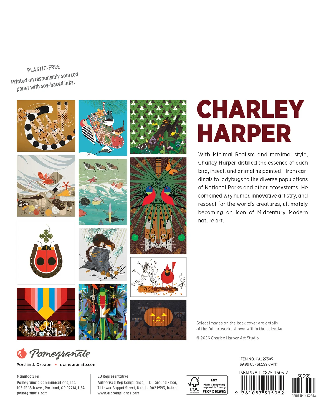 MINI WALL CALENDAR 2027 - CHARLEY HARPER