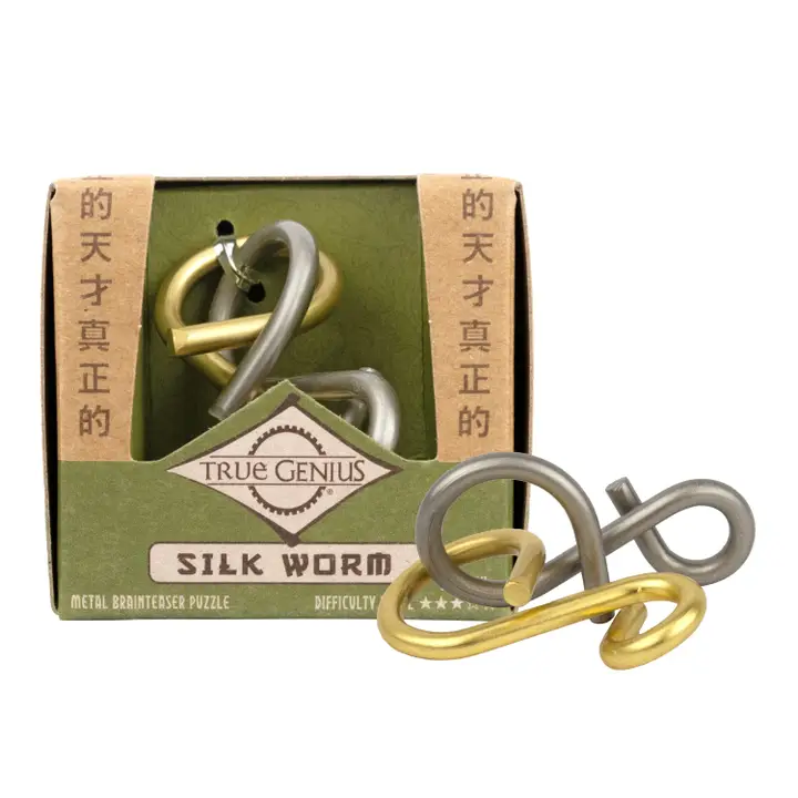 TRUE GENIUS - SILK WORM METAL RING BRAINTEASER