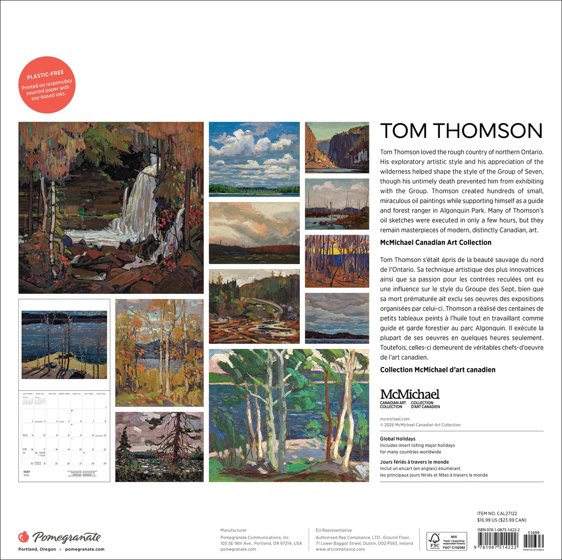 WALL CALENDAR 2027 - TOM THOMSON
