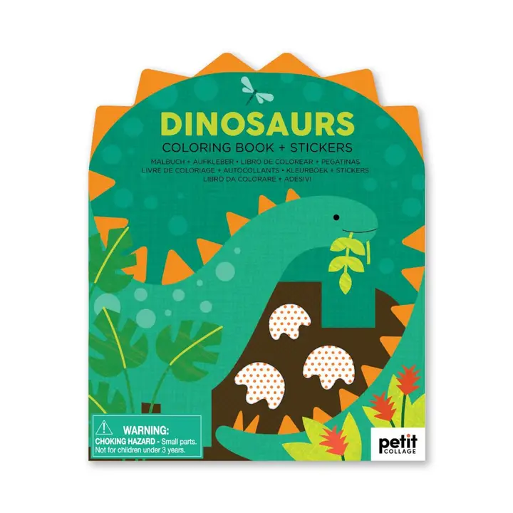 COLORING BOOK WITH STICKERS - DINOSAURS
