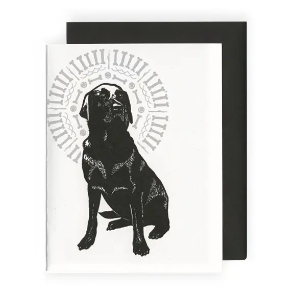 LETTERPRESS CARD- DARKER THINGS BLACK DOG
