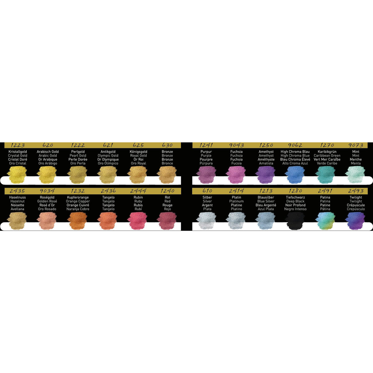 FINETEC WATERCOLOR SET – 24 PEARLESCENT COLOURS (COLORFUL)