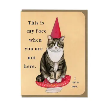 ILLUSTRATION CARD GARDEN GNOME KITTY