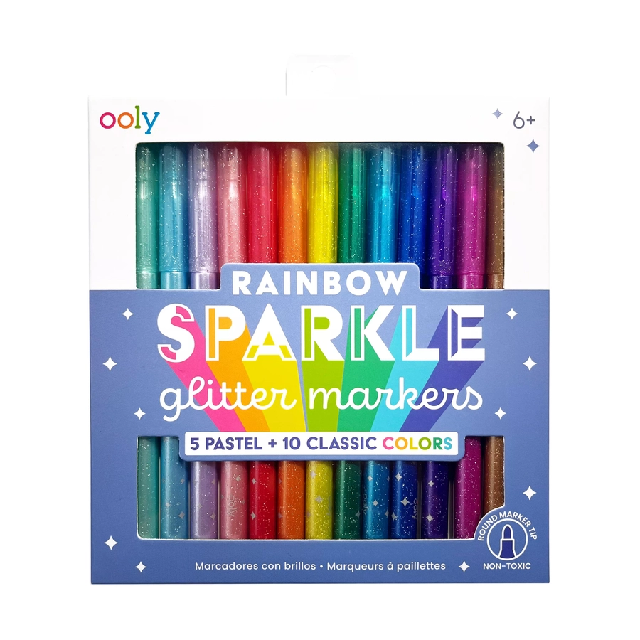 RAINBOW SPARKLE GLITTER MARKER 15 SET